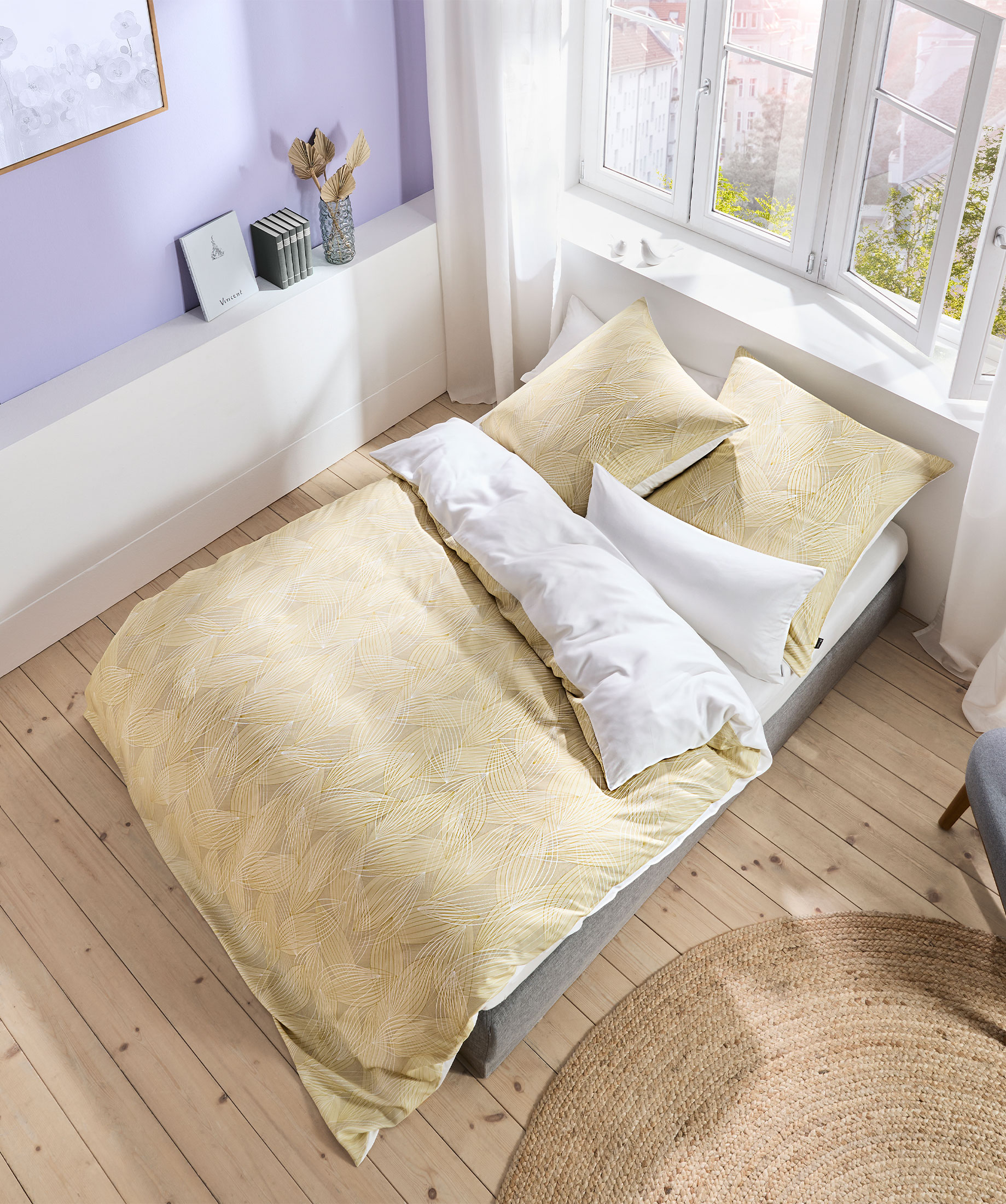 Premium Tencel Satin Bettwäsche gelb