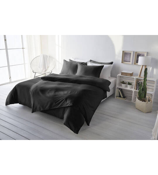 1009N_N9-schwarz20SB1 Satinbettwäsche Schwarz
