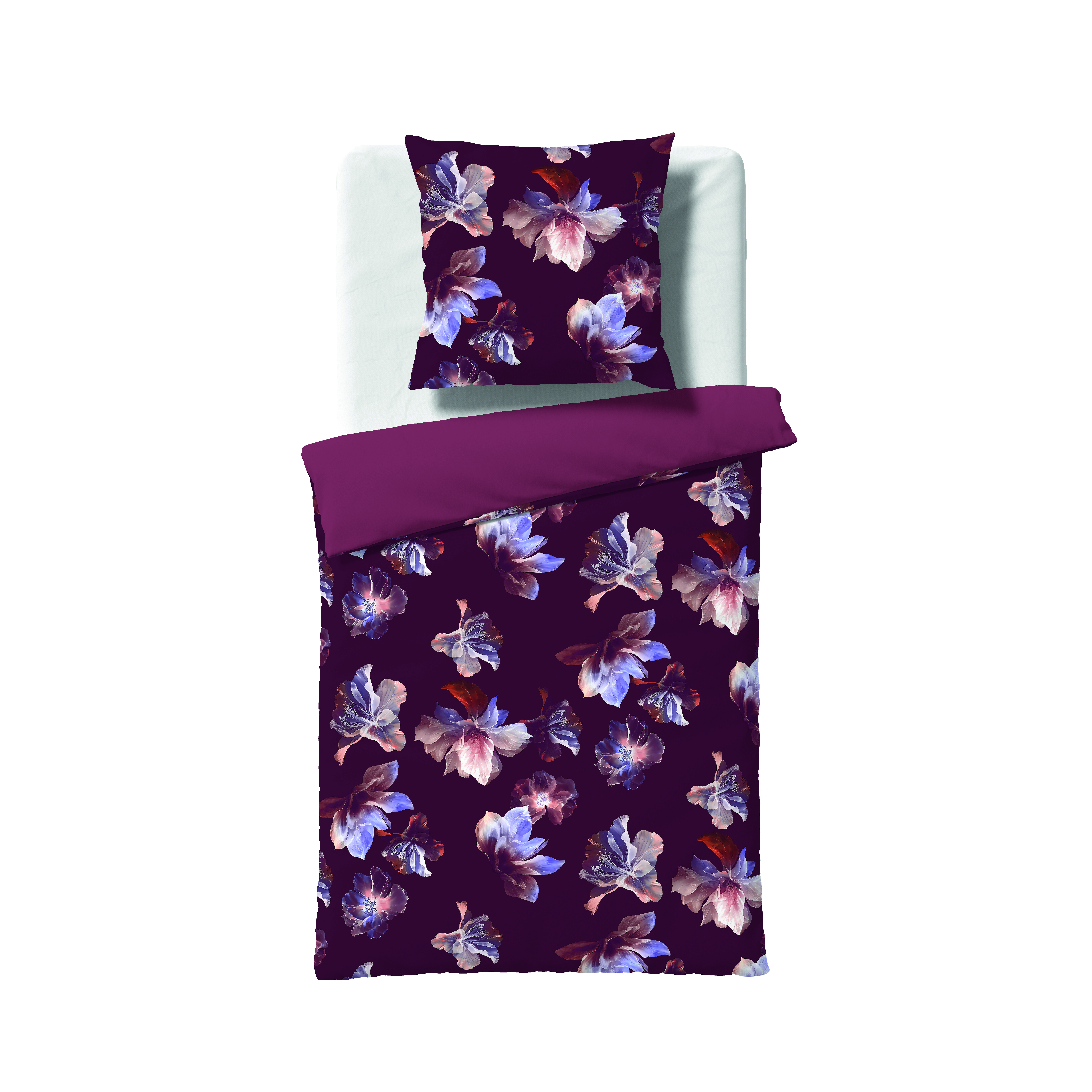 Wendebettwäsche Bordeaux Floral