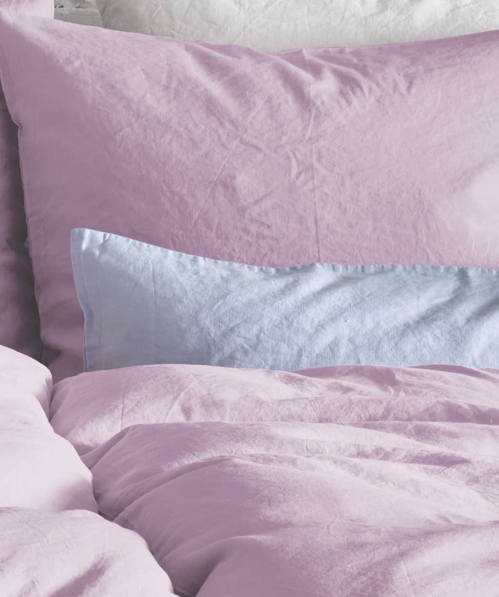 Leinen-Baumwoll Bettwäsche in lavendel - knittern erlaubt