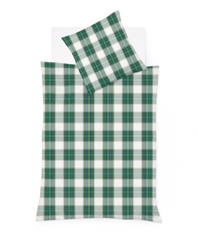 Bettwasche-Flanell-4263-5-Streifenkaro-grun Bettwäsche Flanell Streifenkaro Lech Forest
