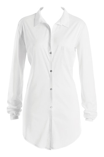 HANRO_Basic_Sleepshirt_weiss_Cotton_Deluxe_070101_077958 Sleepshirt COTTON Deluxe in Weiss von HANRO