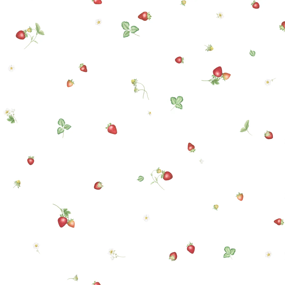 Bettwäsche June – Verspielte Erdbeeren auf reinem Weiss