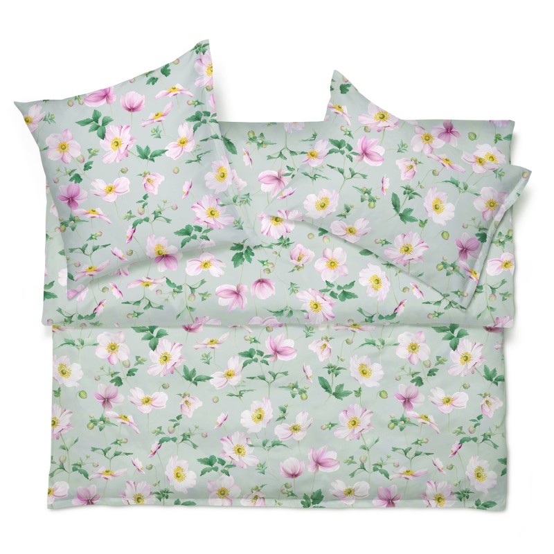 JR Bettwäsche CLARA vert mit Blumen
