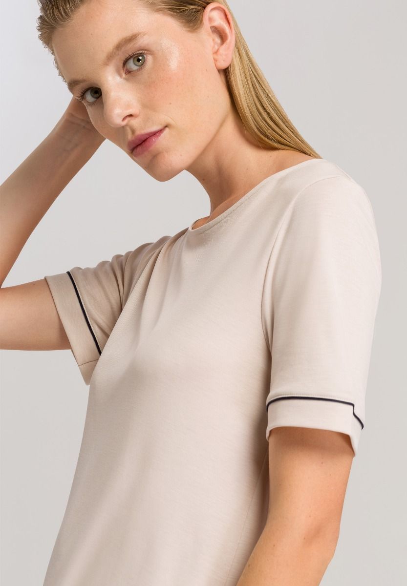 Tencel-Nachthemd Kurzarm 90cm Almond