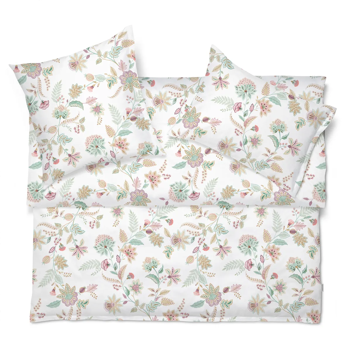 Bettwäsche Ima – Grafische Blüten auf Weiss
