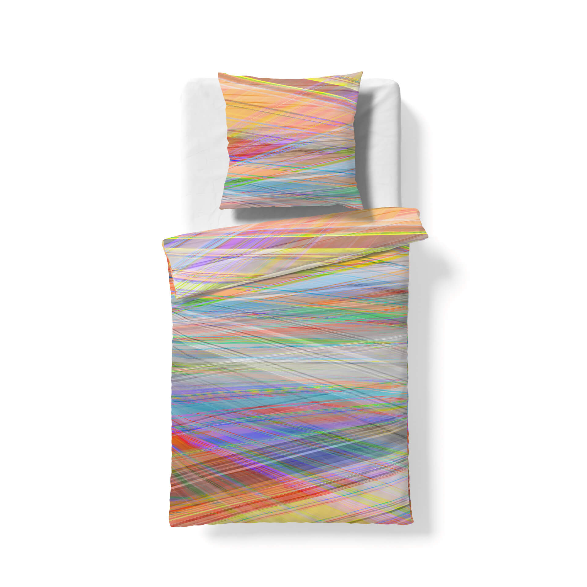 Mako-Satin Bettwäsche Bed Art S – Grafik multicolor