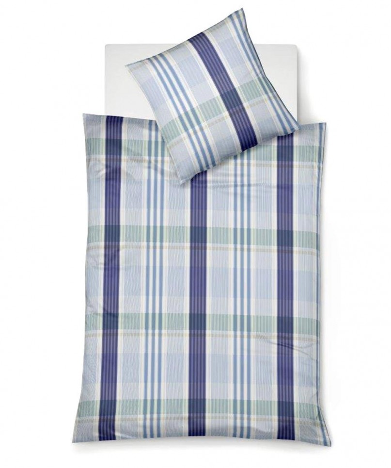 41782-Seersucker-Bettwasche-kariert-in-blau-mit-feinen-streiffen Bettwäsche Seersucker Rio 4178.2 marine
