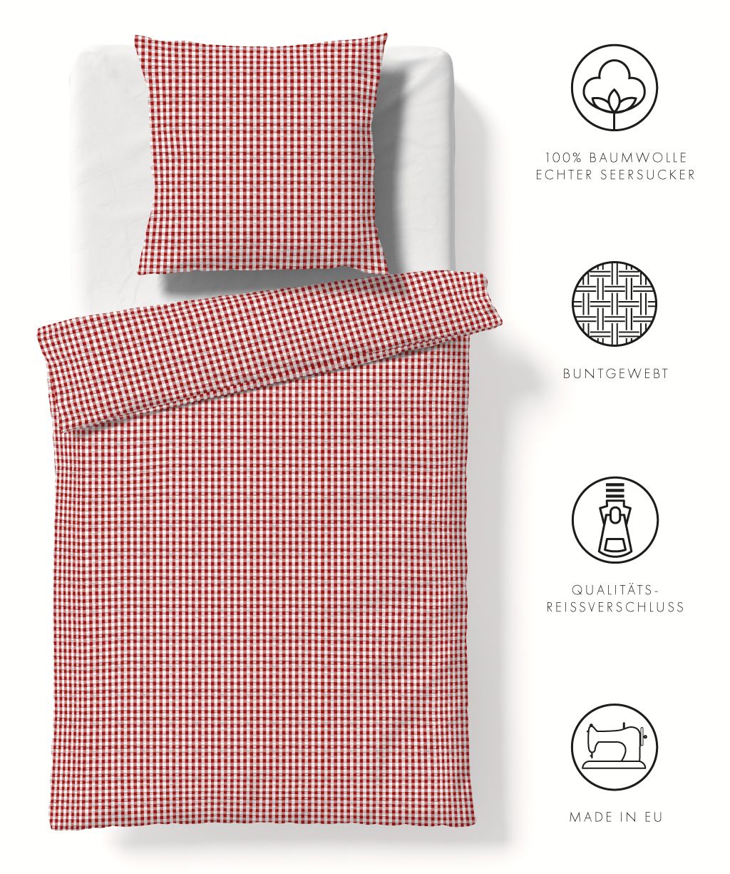 Sommerbettwäsche Rio Karo Rot