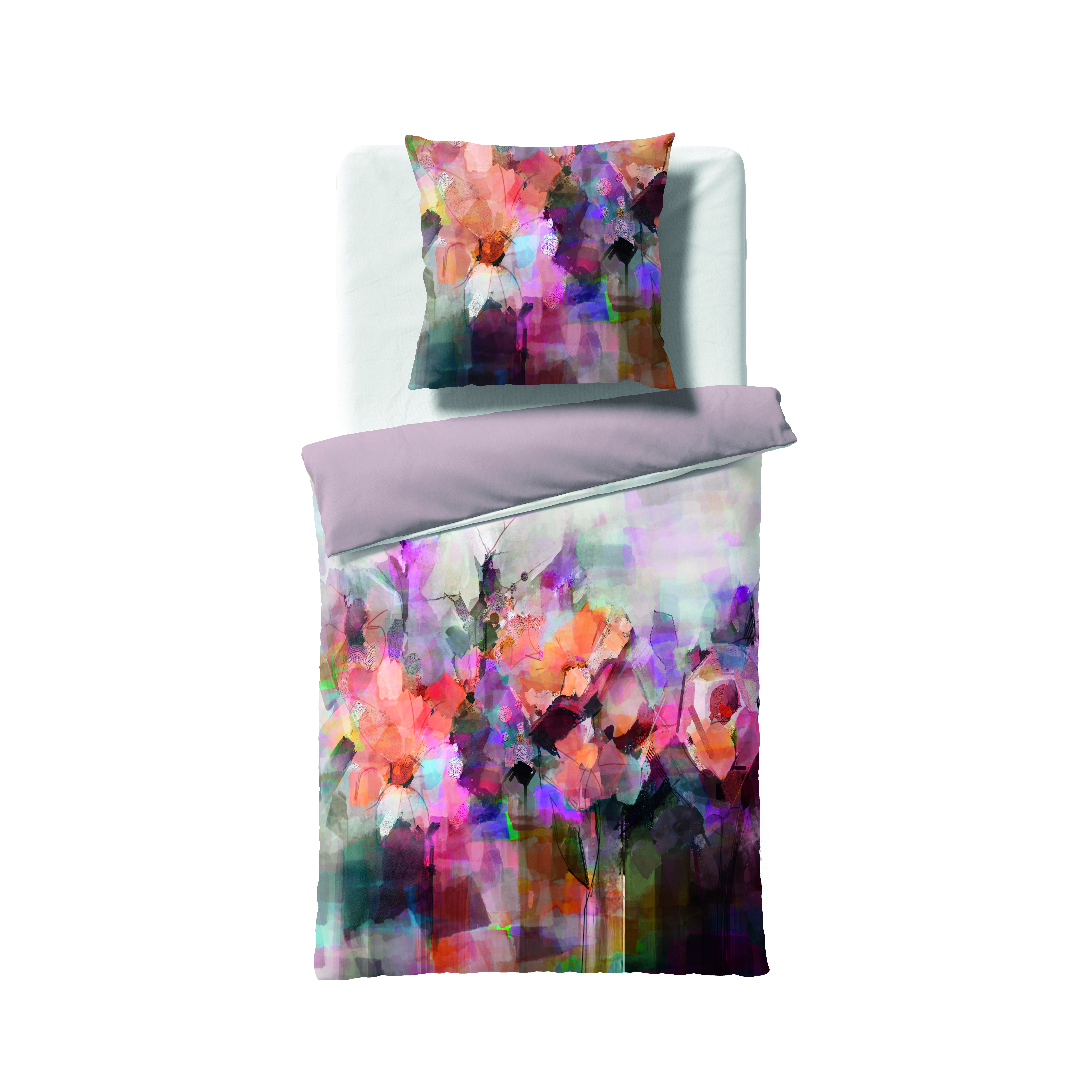 Satin Bettwäsche mit abstrakten Blumen Satin Bettwäsche mit abstrakten Blumen