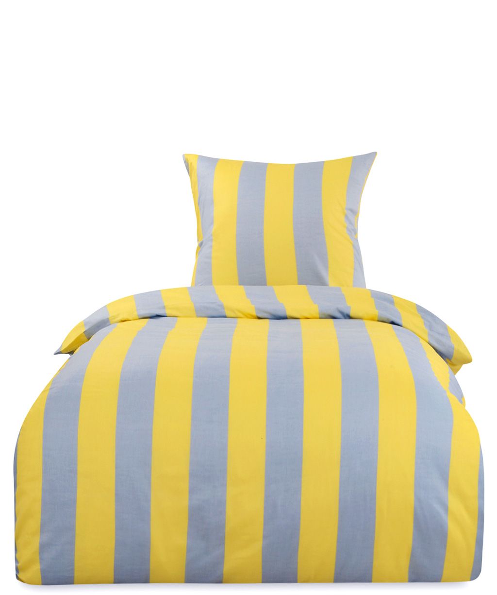 Satin-Bettwäsche Modern Life blau