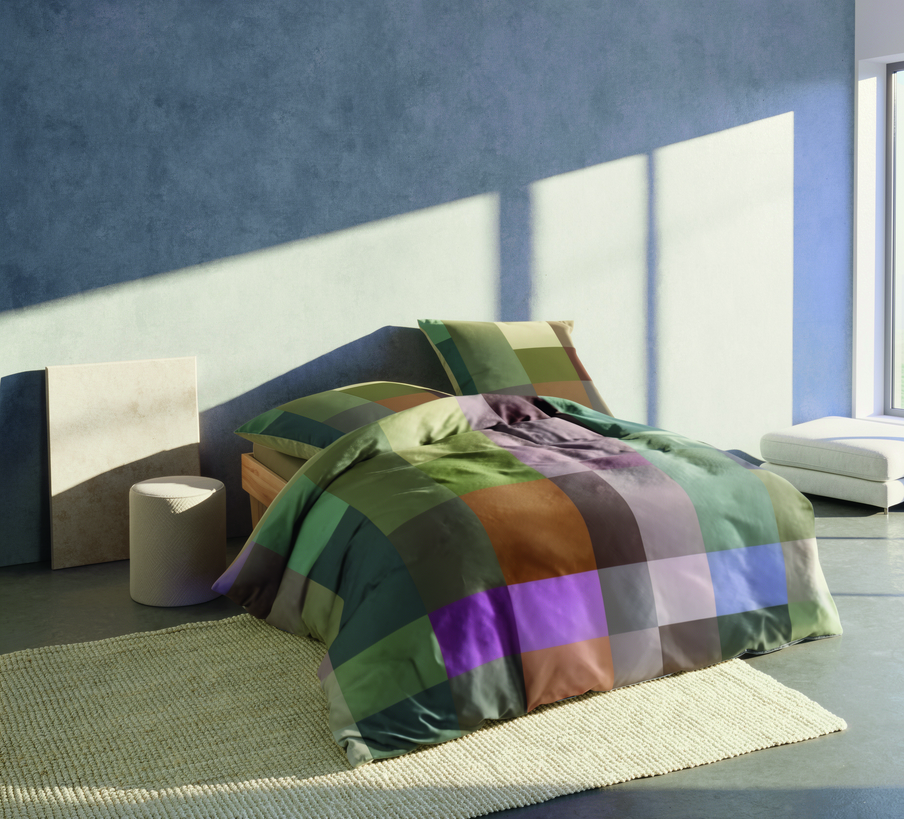 Bettwäsche in einer bunten Farbpalette