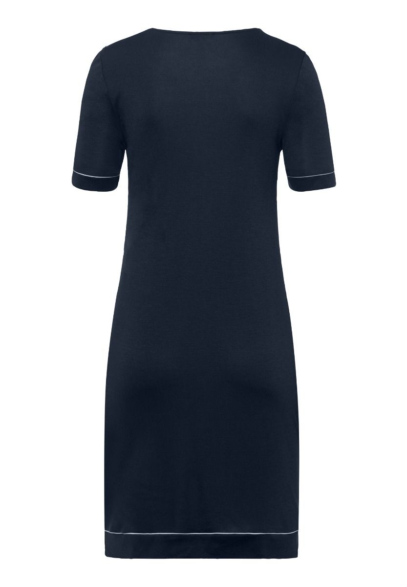Tencel-Nachthemd Kurzarm 90cm in Deep Navy