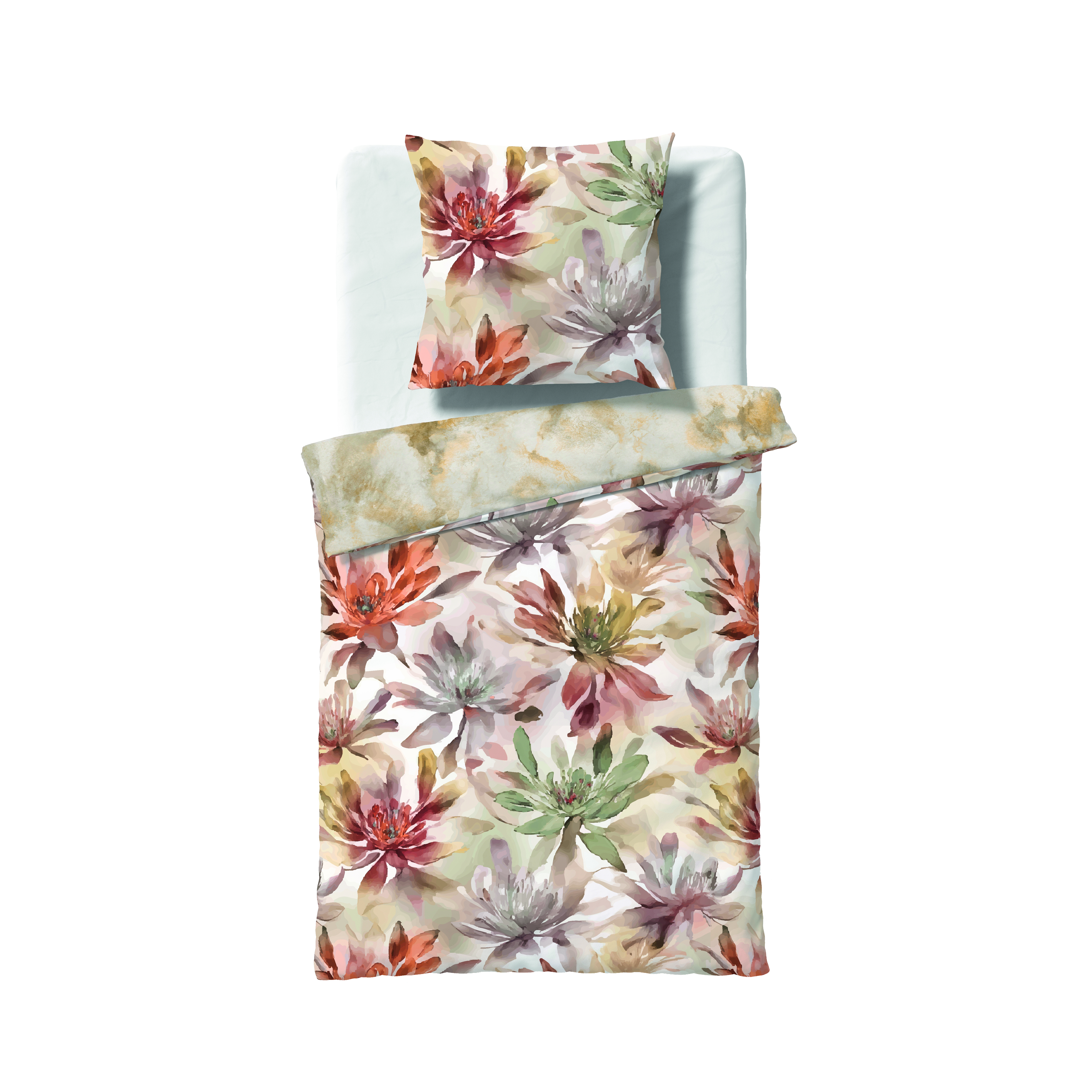 Mako-Satin Bettwäsche Floral Mako-Satin Bettwäsche Floral