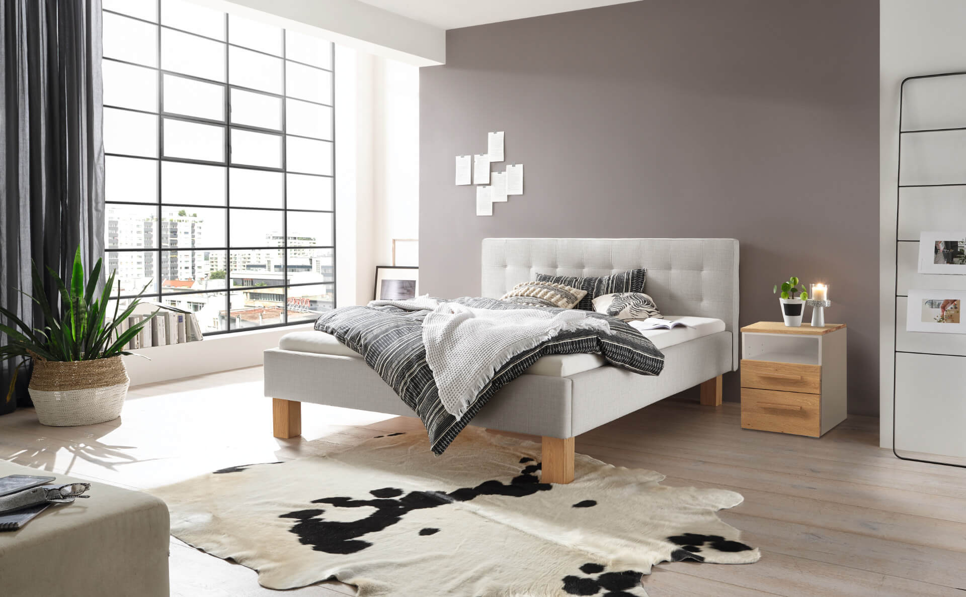 Polsterbett Noemi grey Eiche bright Polsterbett Noemi grey Eiche bright