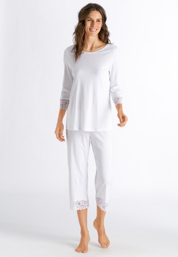 HANRO_Basic_070101_077928_3Oc2Tv1wZ6iJA6 3/4 Pyjama Moments von HANRO in Weiss