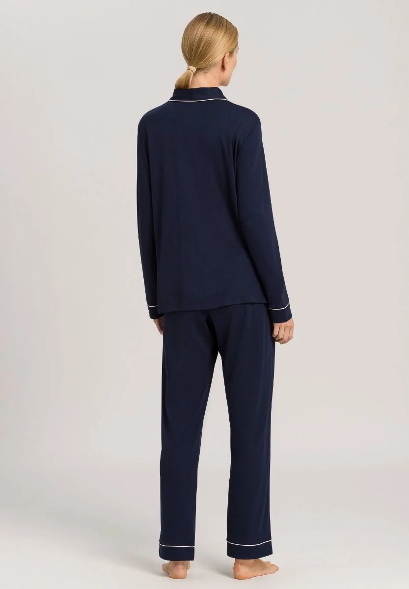 Tencel-Pyjama Set Langarm in Deep Navy