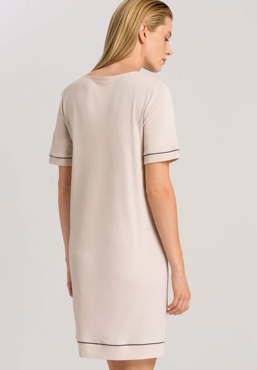 Tencel-Nachthemd Kurzarm 90cm Almond