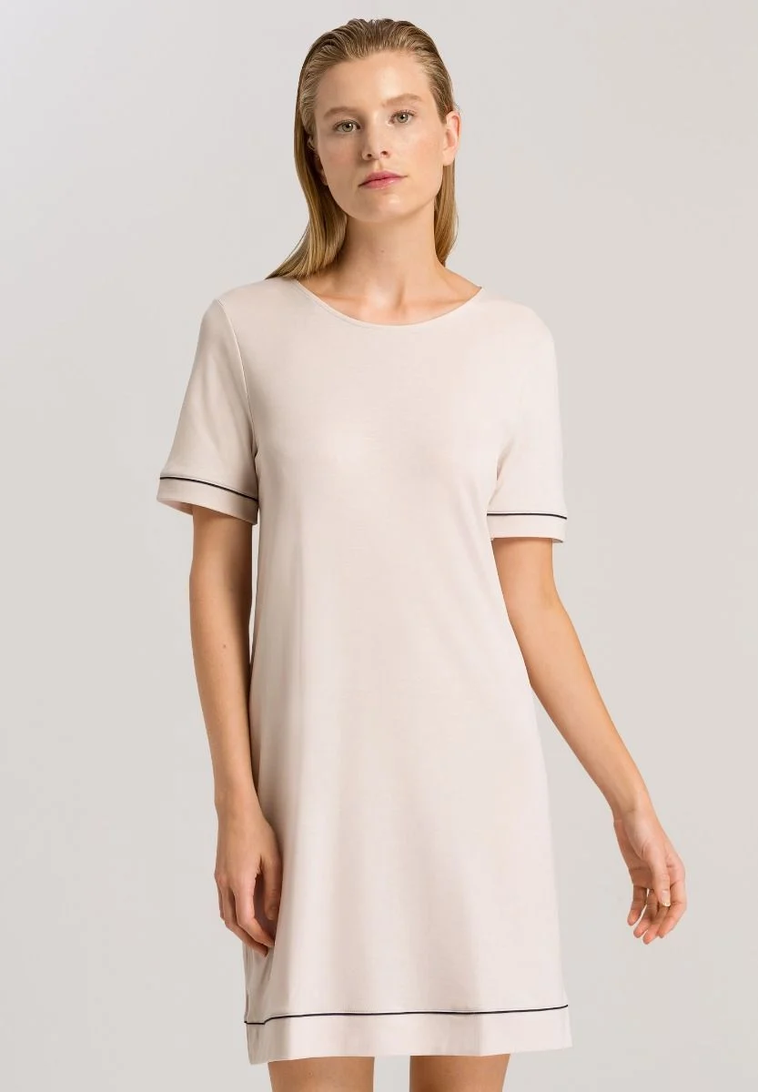 Tencel-Nachthemd Kurzarm 90cm Almond