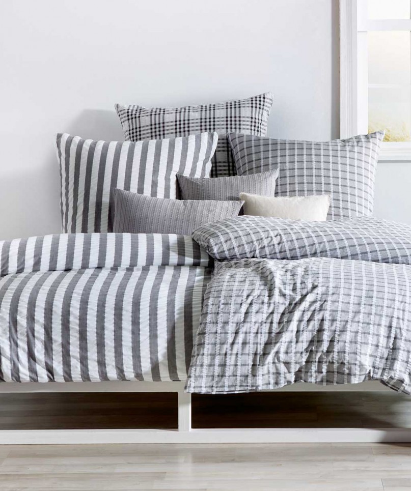 Rio_bettwasche_seersucker_baumwolle_bugelfrei_fleuresse Bettwäschekombination mit Streifen und Karos
