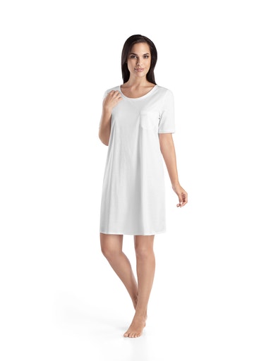 HANRO_Basic_Nachthemd_Cotton_Deluxe_Nachtwaesche_070101_077953 COTTON-Deluxe Damen-Nachthemd Weiss