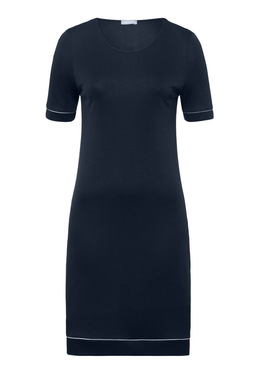 Tencel-Nachthemd Kurzarm 90cm in Deep Navy