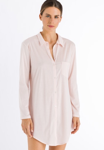 HANRO_Basic_Cotton_Deluxe_Rose_Nachthemd_Sleepshirt_071334_077958 Schlafbluse von HANRO COTTON Deluxe in Zartrosa