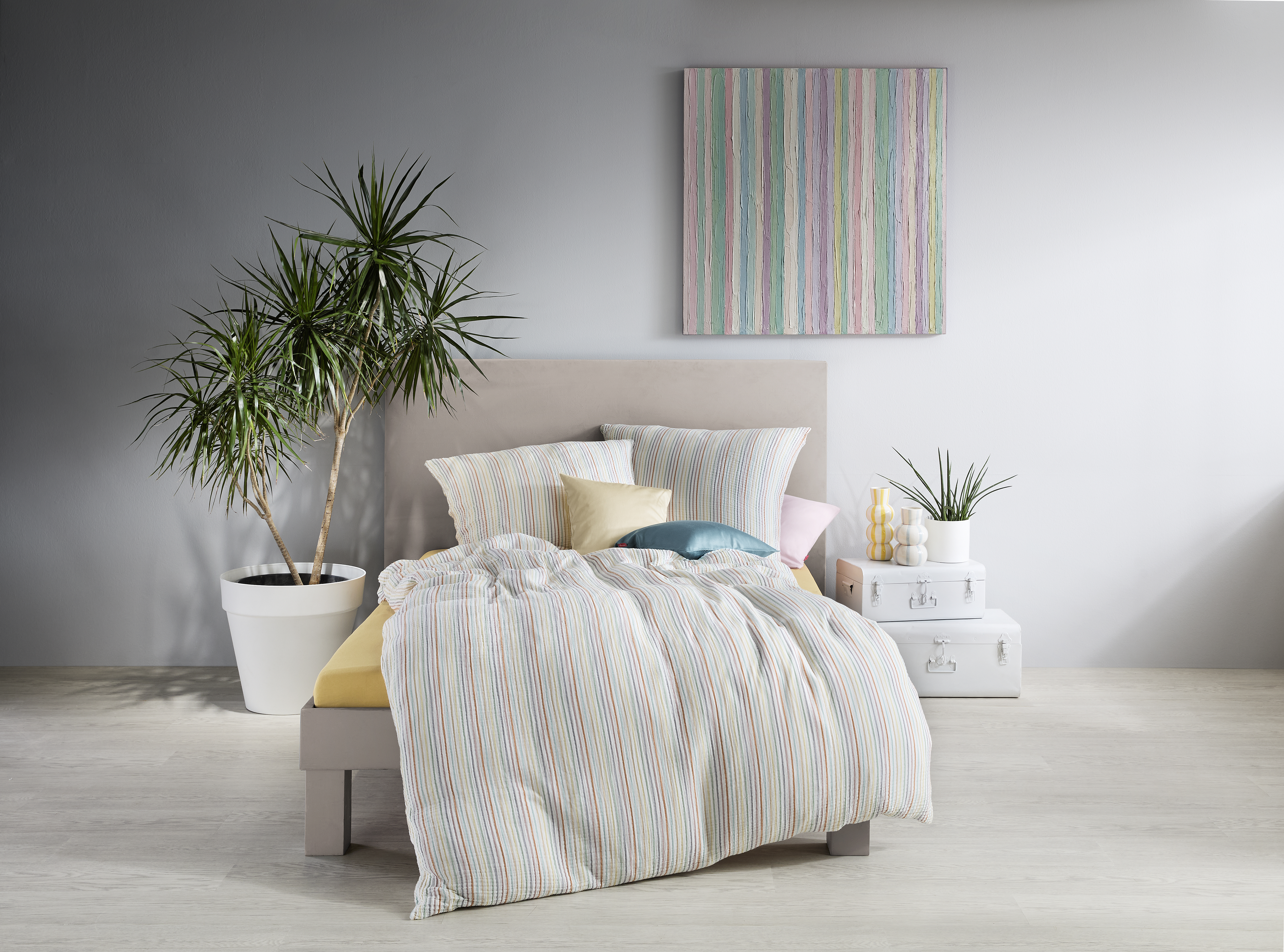 Faro Musselin-Bettwäsche mit Streifen