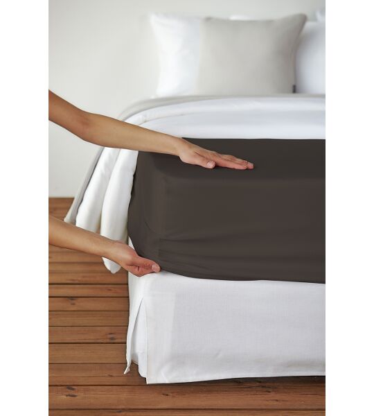 Dunkelbraun-N74 LIVING-HOME Satin Uni Dunkelbraun