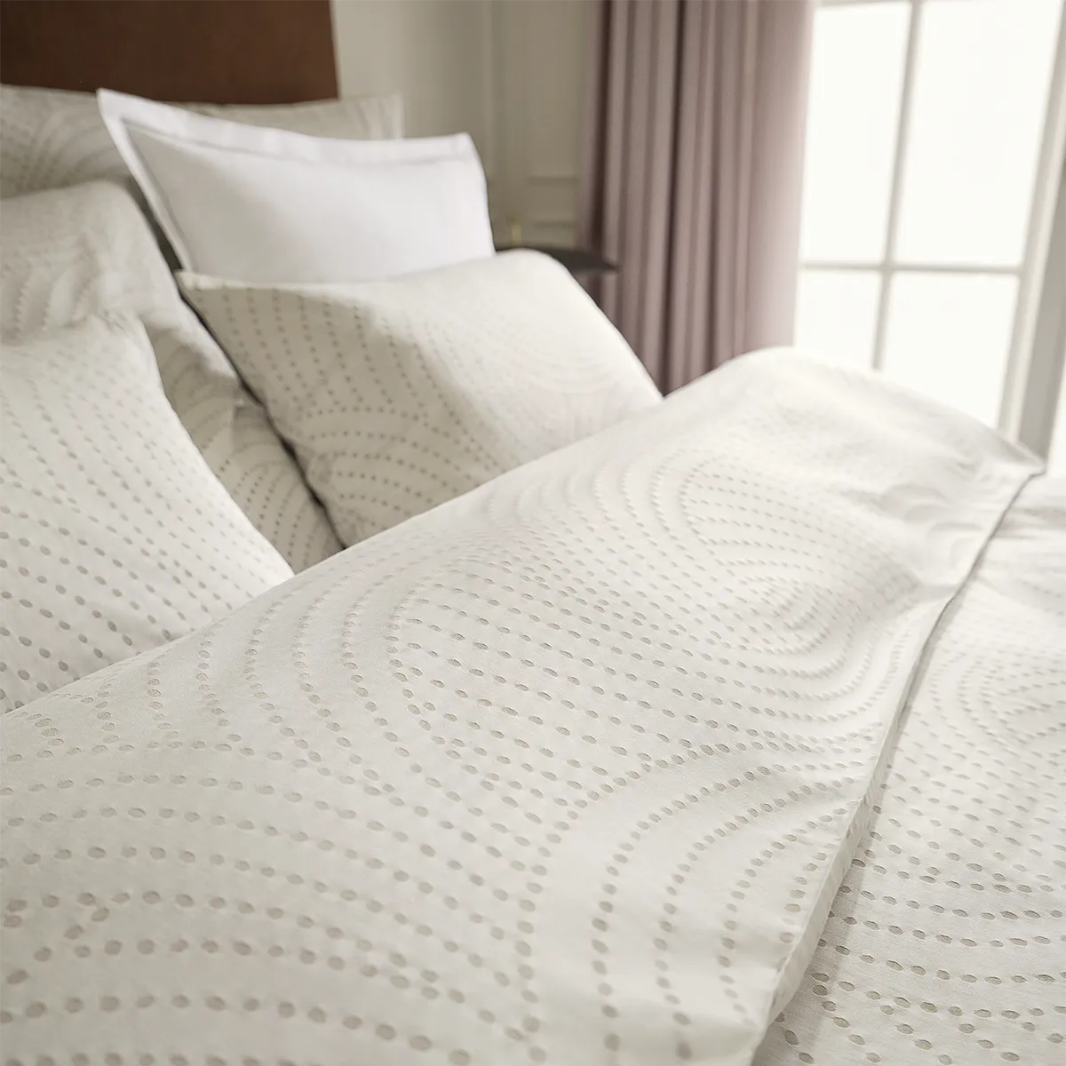 Jacquard-Bettwäsche YAEL beige