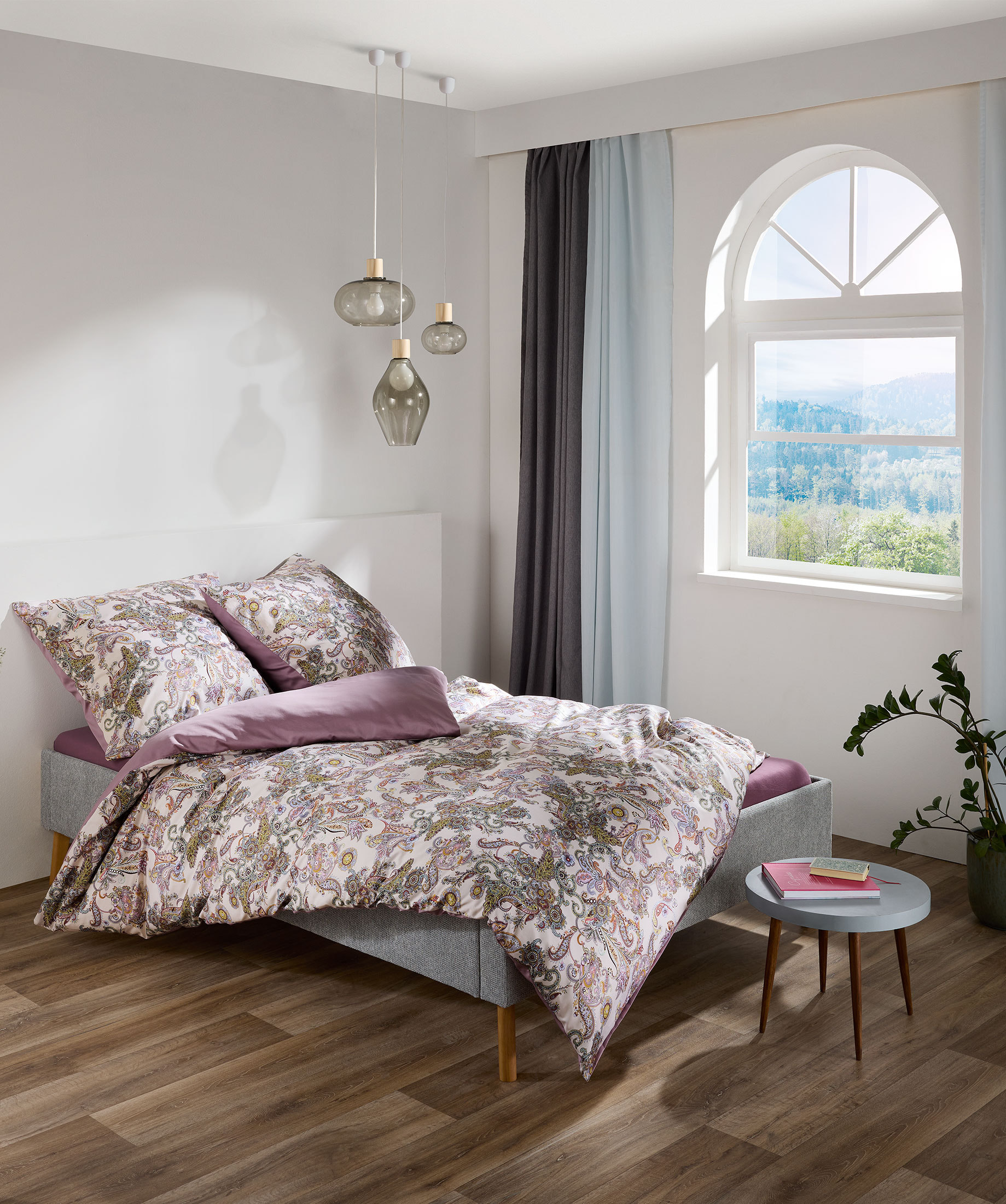 Premium Satin Bettwäsche Paisley bunt