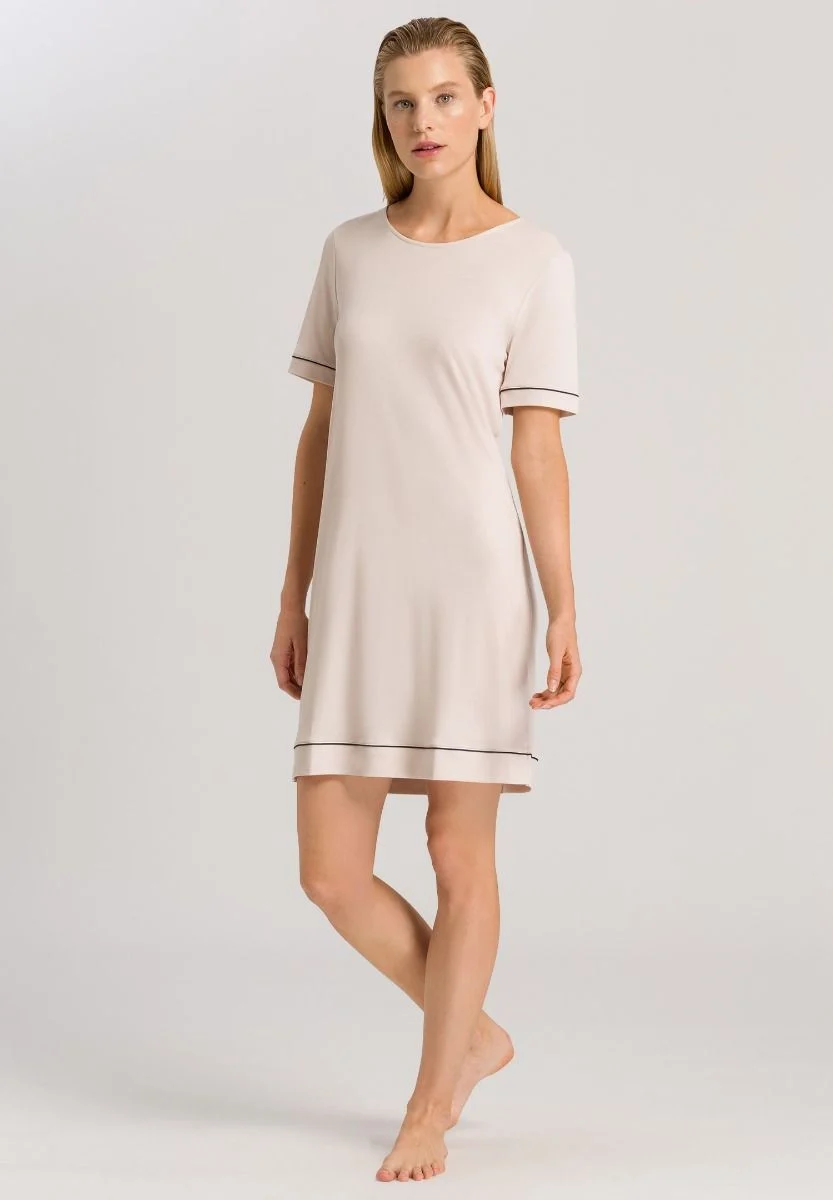 Tencel-Nachthemd Kurzarm 90cm Almond