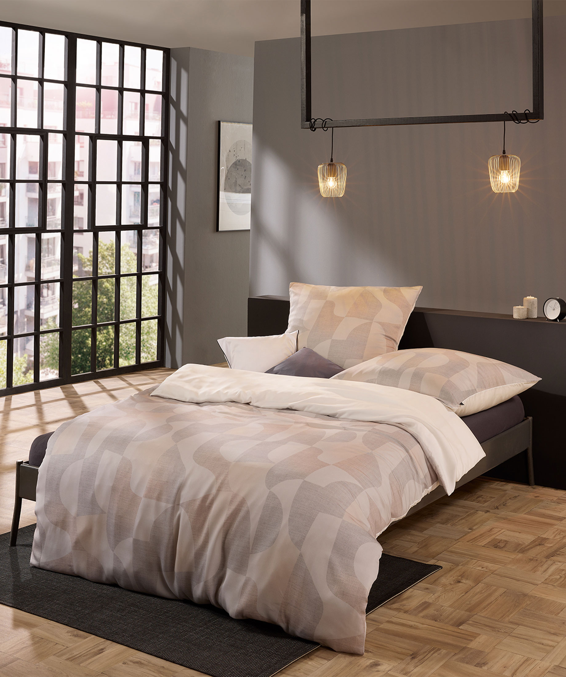 Tencel Satin Bettwäsche mit grafischem Muster