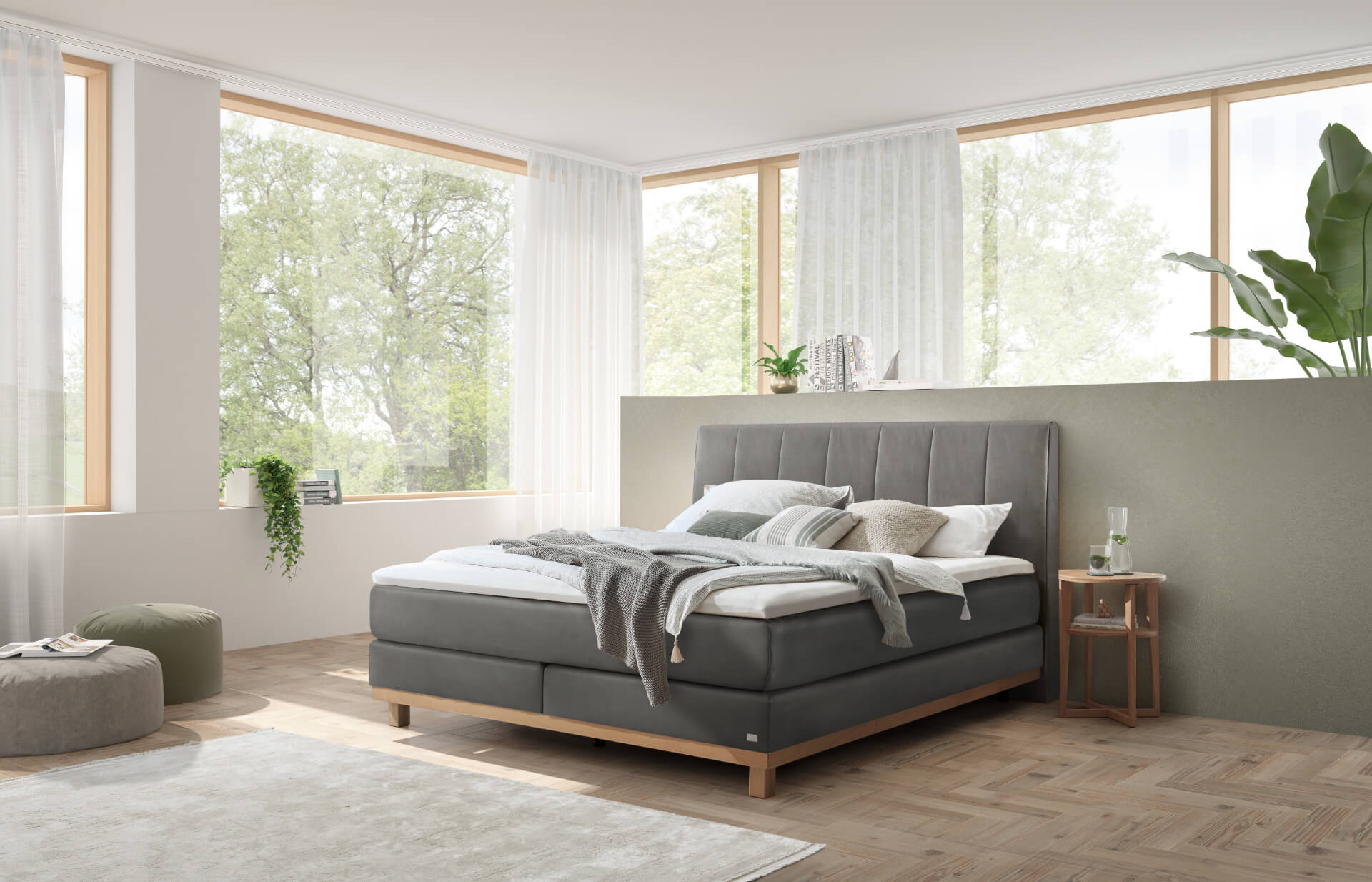 Boxspring Estela Steel mit Elegance-Top 140 Boxspring Estela Steel mit Elegance-Top 140