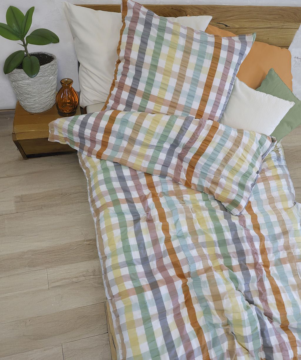 Seersucker-Bettwäsche Rio Streifen bunt Seersucker-Bettwäsche Rio Streifen bunt