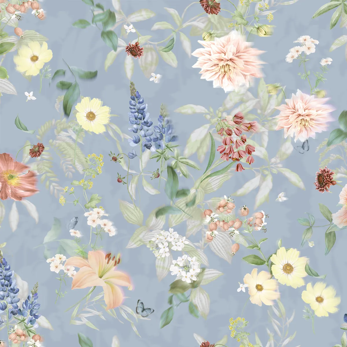 Bettwäsche Aven – Frühlingsblüten auf sanftem Blau