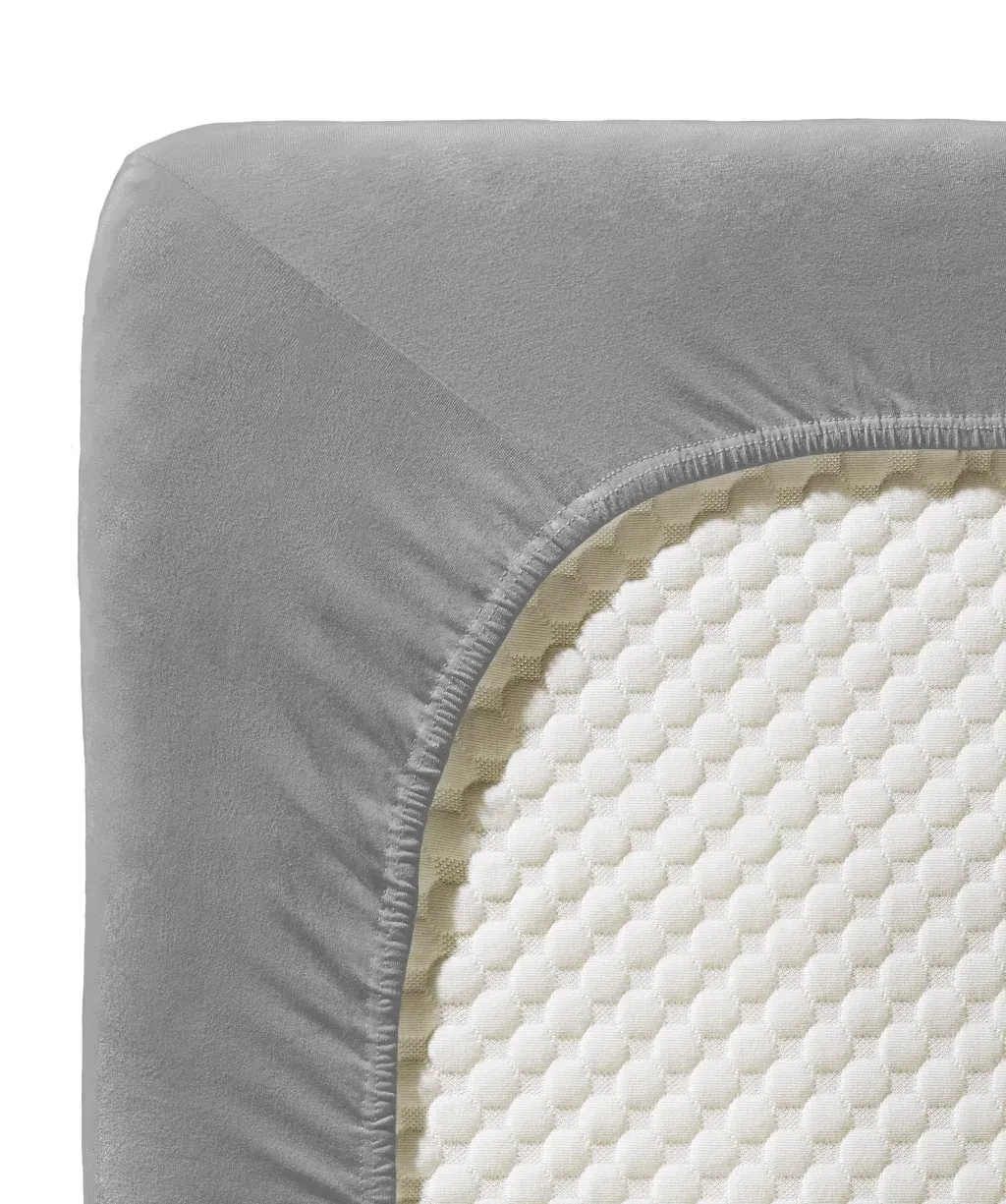Comfort Topper-Fixleintuch Jersey Steingrau