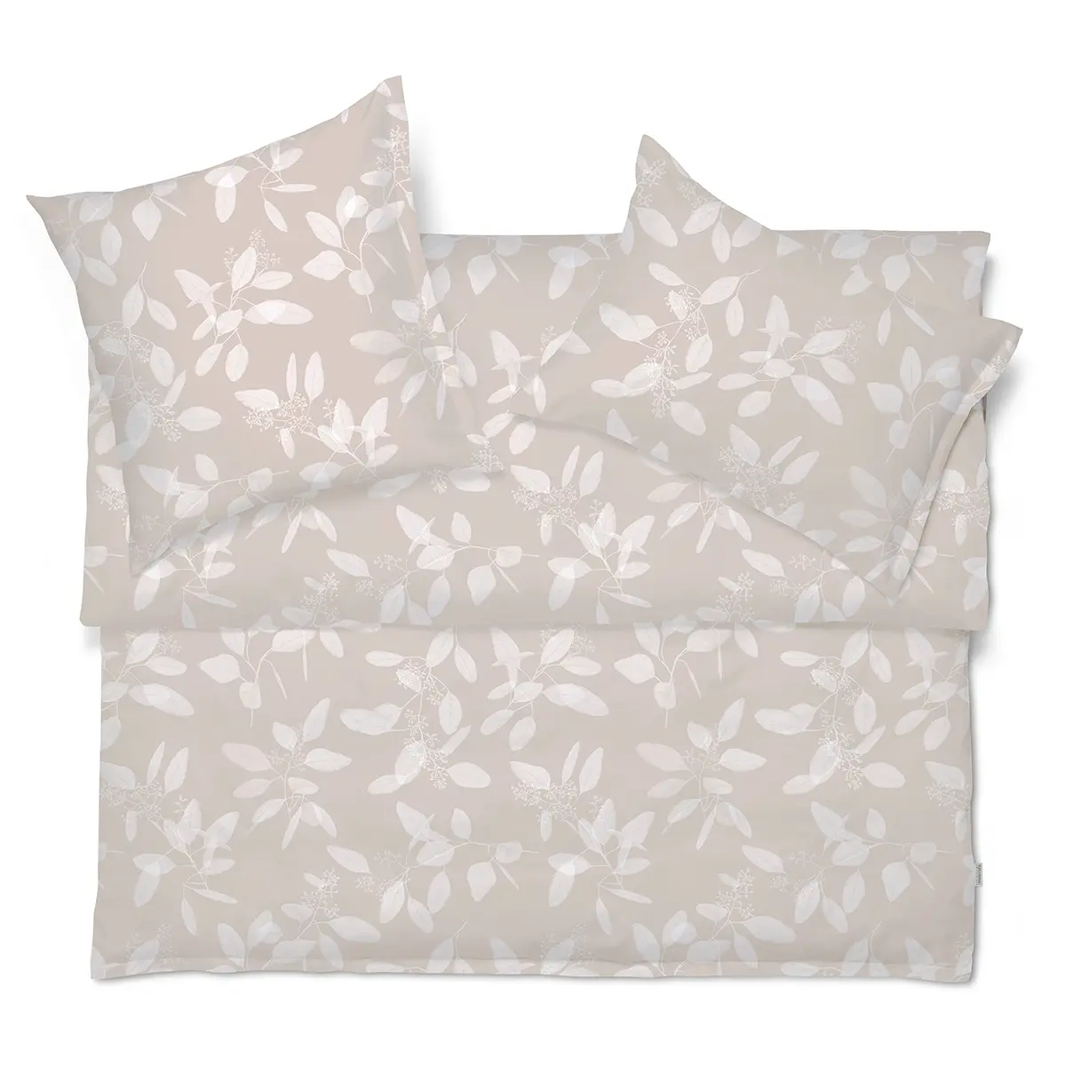 Omeo Beige Satin Bettwäsche