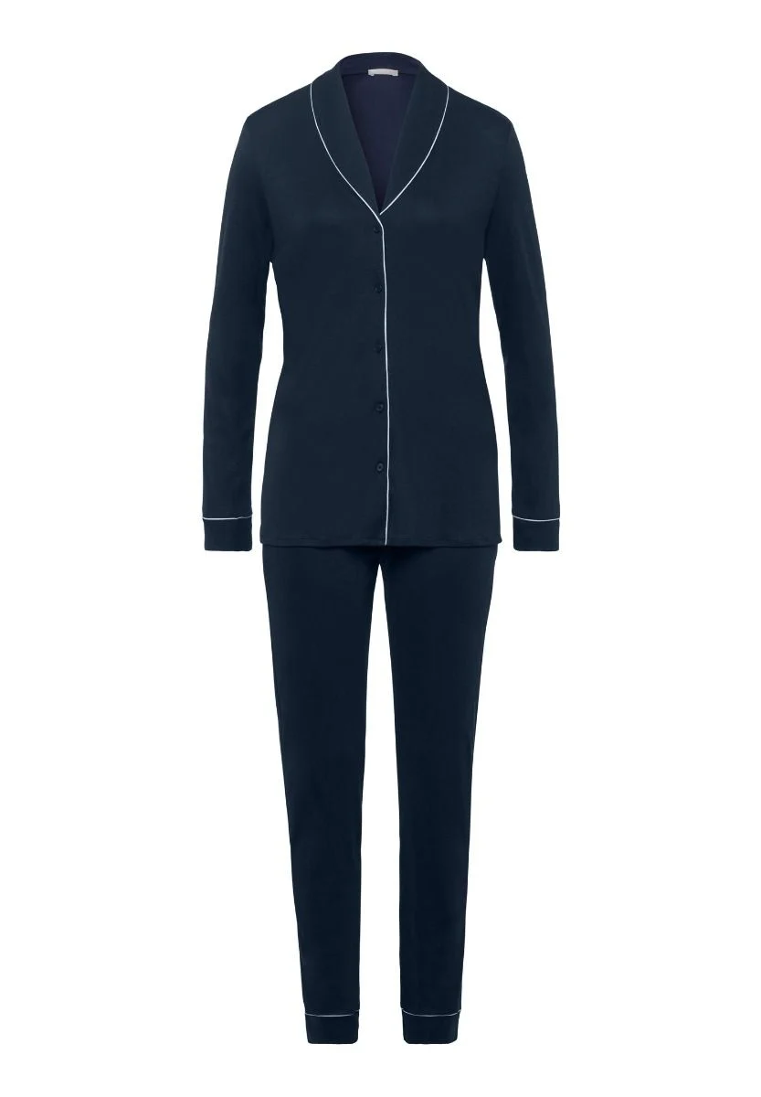 Tencel-Pyjama Set Langarm in Deep Navy