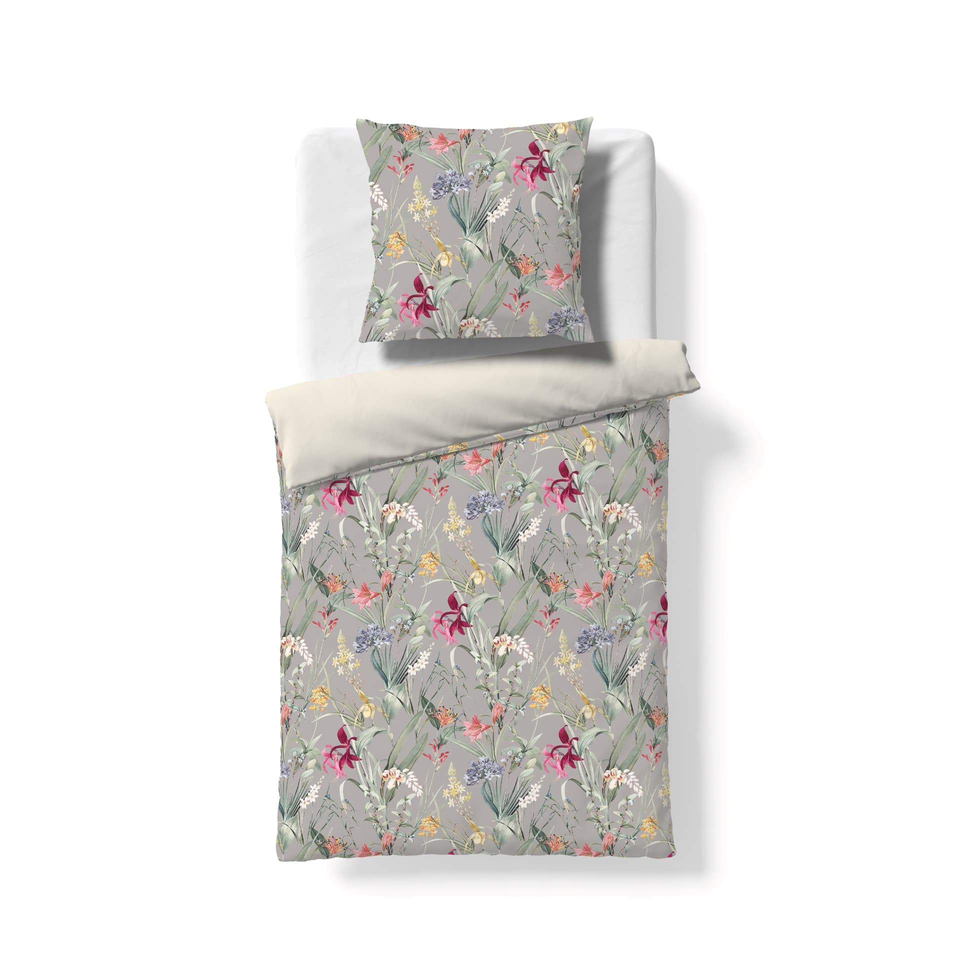 Wende-Bettwäsche m. elegance s Blüten