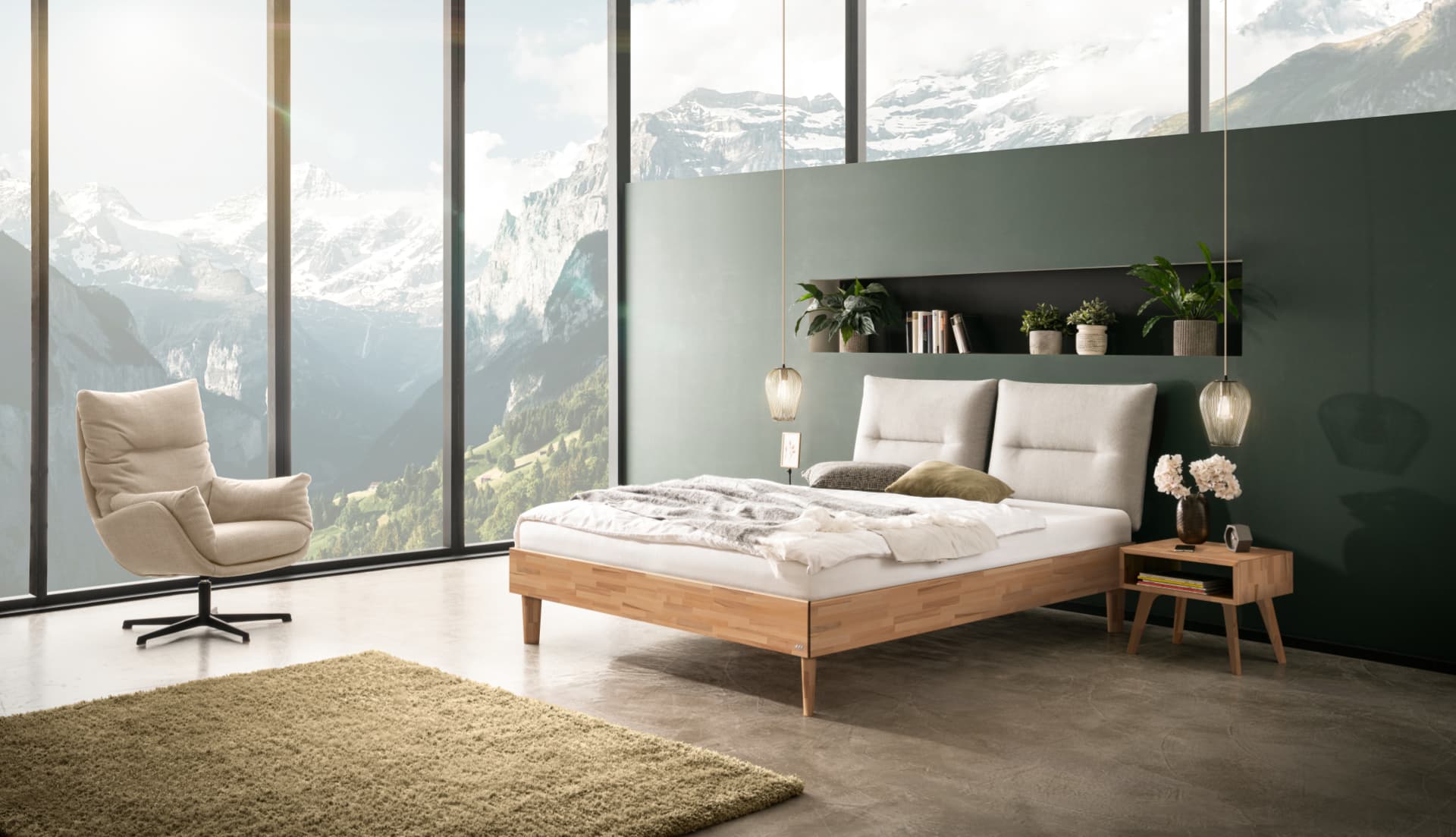 Bett Emilia 180x200cm in Kernbuche