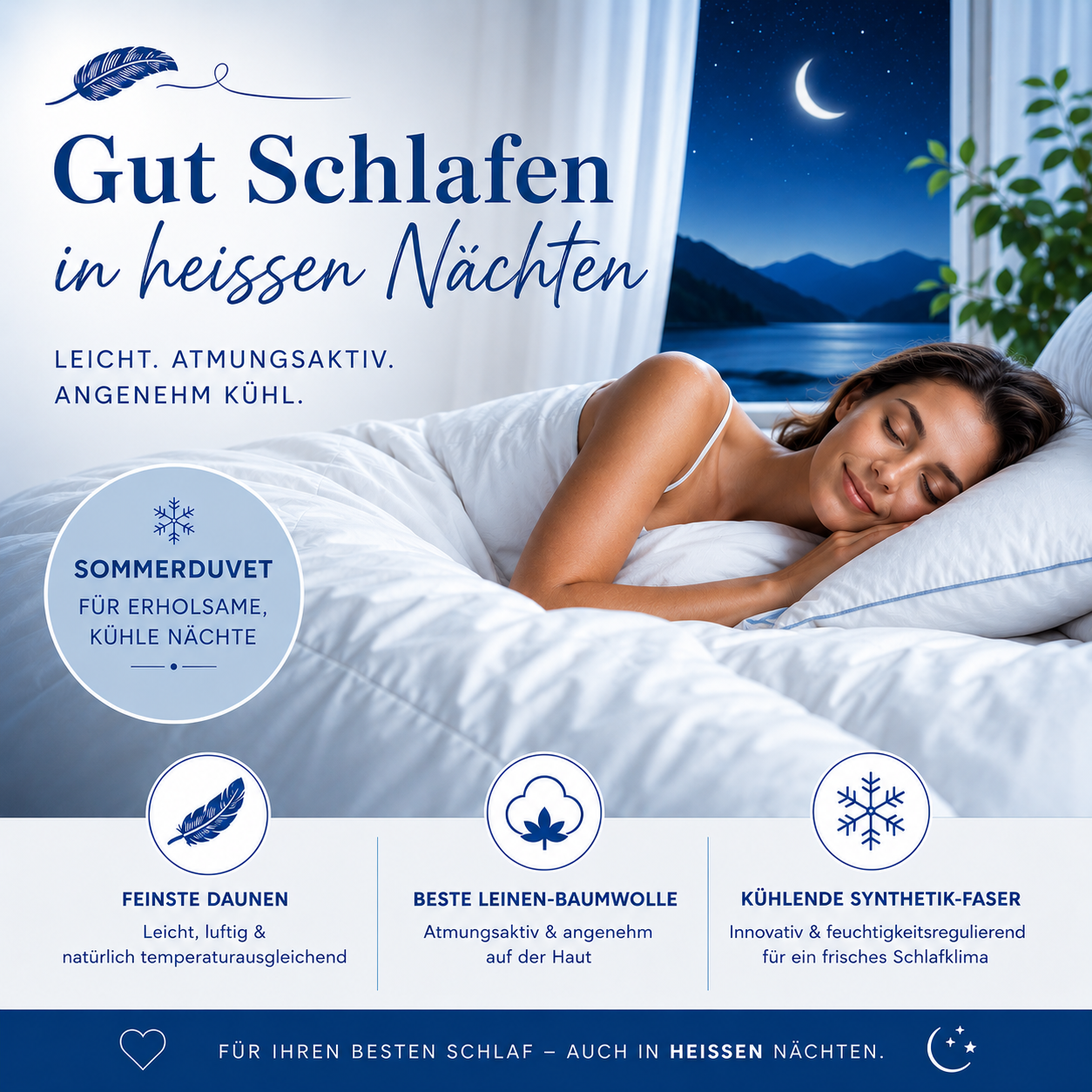 Gut Schlafen in heissen Nächten