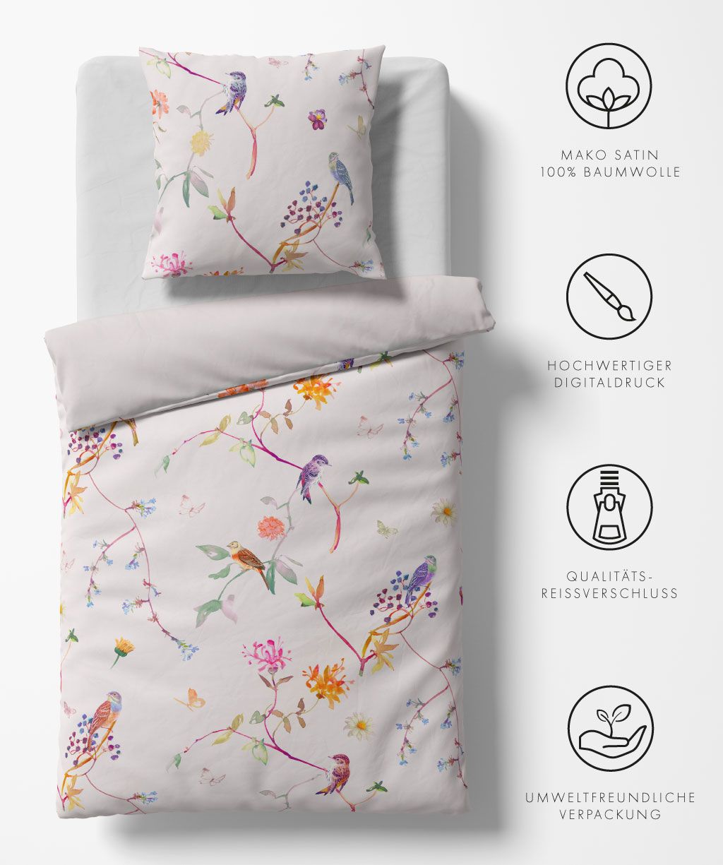 Satin-Bettwäsche Bed Art S bunt Satin-Bettwäsche Bed Art S bunt