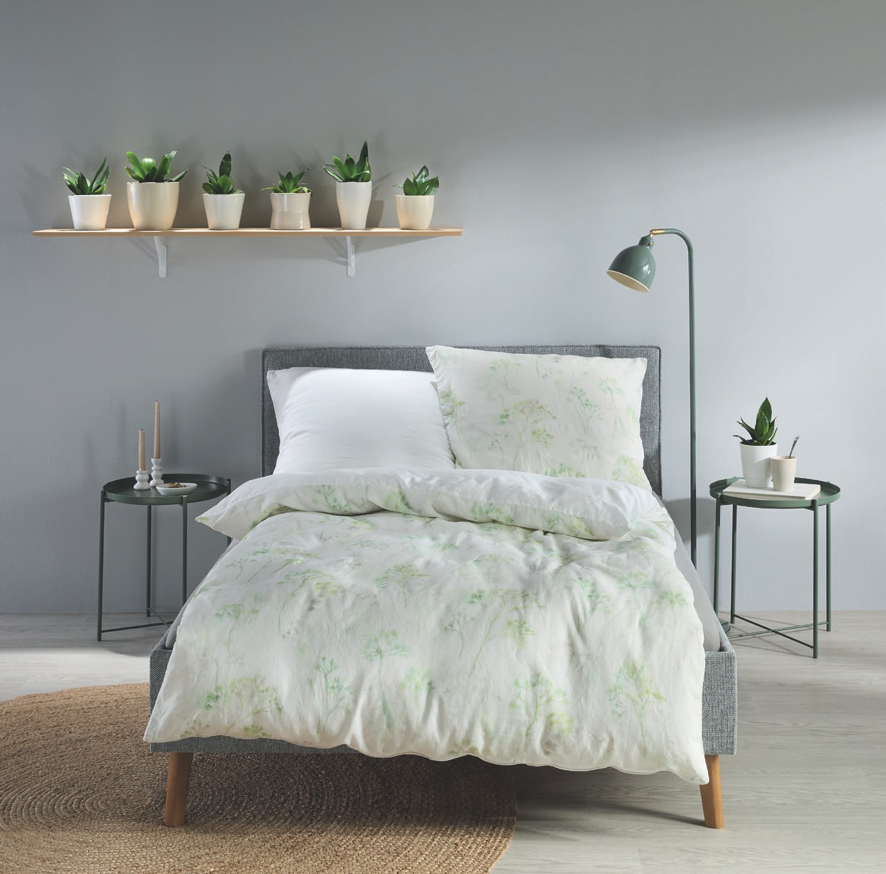 Provence Cassis Halbleinen – Gräserdessin in Natur