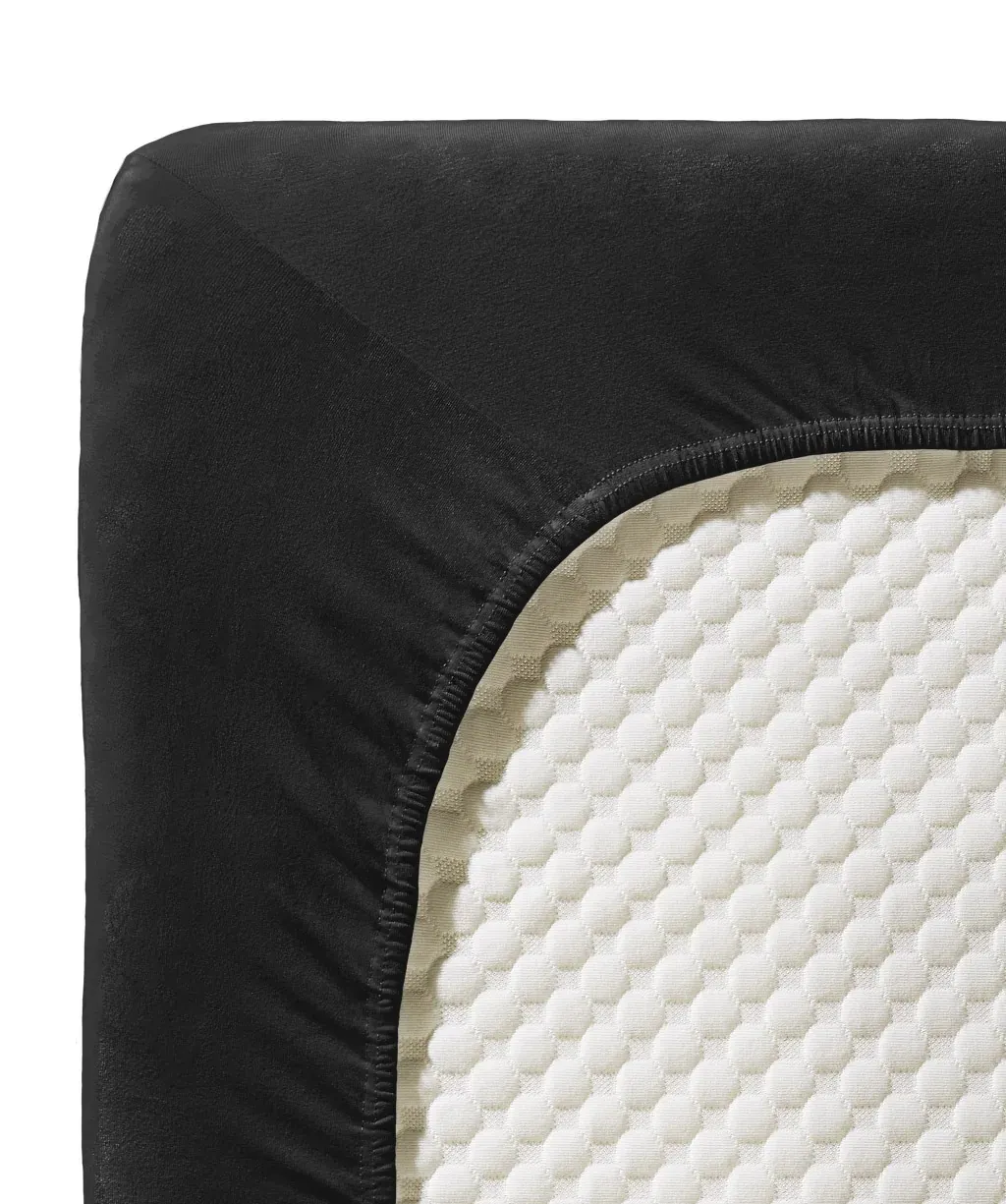 Comfort Topper-Fixleintuch Jersey Schwarz