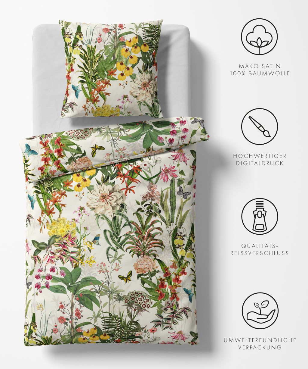 Satin-Bettwäsche Bed Art S Bunt
