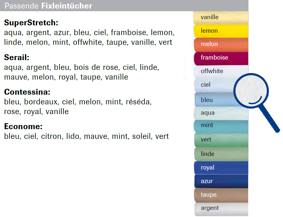Fix-Lagoon Passende Fixleintücher zu Lagoon