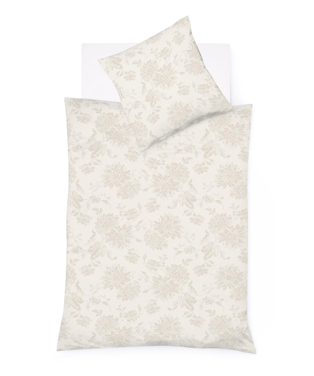 Jacquard-Flanell-Bettwäsche in Beige